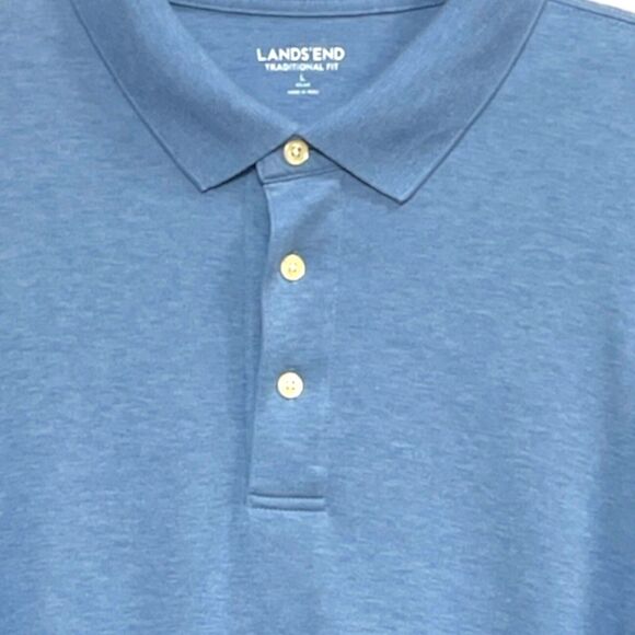 Lands’ End Blue Men Long Sleeve Button Up Sweater Pullover SZ/ L-42-44 - Picture 5 of 10